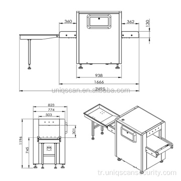 Küçük boyutu 5030 x ışını bagaj tarayıcı güvenlik